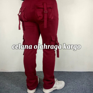 Celana olahraga kargo wanita panjang celana senam kargo