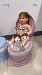 Milly กระโถนนั่งเด็ก ชักโครกเคลื่อนที่สำหรับเด็ก กระโถนจำลองชักโครก สุขาเคลื่อนที่เด็ก ฝึกเข้าห้องน้ำ Potty Trainer