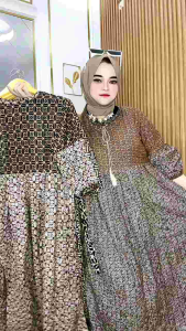 silfia gamis kekinian |  gamis bahan rayon motif terbaru | gamis jumbo  busui bumil buat kondangan