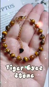 Gelang Tangan Kristal Natural Crystal Tiger Eyes Stone Bracelet 纯天然水晶虎眼石手链