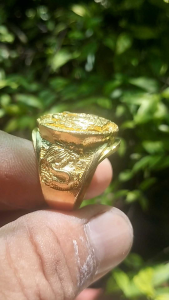 nhẫn si mạ vàng khắc ông thần Tài không phai mầu có đủ kích cỡ