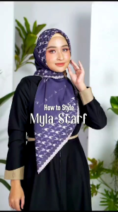 Best Seller Jilbab Hijab Kerudung Segiempat Scarf Daily Motif Dewasa Terbaru Terlaris Terkini Modern Kekinian Murah Viral Ootd Lebaran Idul 2023 Myla Scarf Arrafi Laser Cut Adem Mudah Dibentuk Cantik Bahan Voal Cotton Cantik Bayar Di Tempat COD