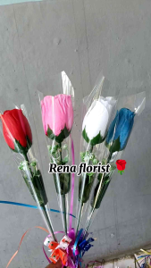 Bunga Mawar Plastik 1 Tangkai Free Pita Cocok Untuk Wisuda Valentine Hari Guru DLL