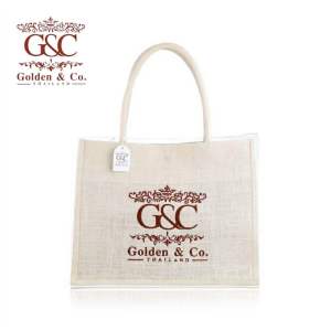 กระเป๋าผ้ากระสอบแคนวาส สีขาว Golden & Co. รุ่น Tote bags สีขาว