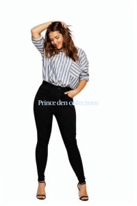 Plus size stretchable black ladies slacks for women in XXL to 4XL sizes.