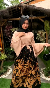 DRESS GAMIS BATIK KOMBINASI EMILIA DIJA