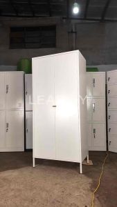 MARTHA | Minimalist Steel Wardrobe by Leapify Steel- Modern Clothes Storage & Heavy-duty Metal Closet with High Foot