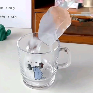 gelas minum teh cangkir minum teh mug kaca lucu sanrio kuromi