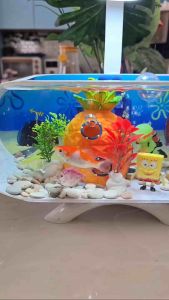 Promo!! 1 Set Lengkap Aquarium Mini Plus Mesin Oxygn Glembung & Lampu LED 3 Watt (M02)