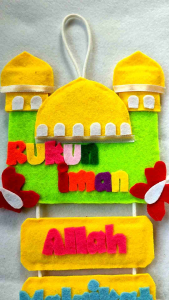Hiasan Dinding Gantungan Rukun Iman & Islam Bahan Flanel 100% Handmade