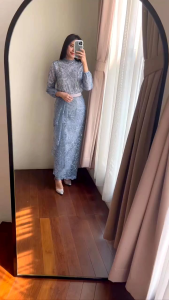 Dress Pesta - Dress Premium - Dress Biru - Dress Blue - Gamis Pesta - Gamis Premium - Gamis Lebaran