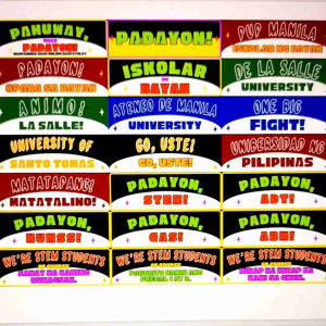 Filipino Statement Waterproof Stickers (21pcs per A4 sheet) Print and Cut 3x1 inch