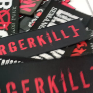 AKSESORIS UNTUK DIJAHIT DI PAKAIAN LONGPATCH EMBLEM BAND BURGERKILL UKURAN 35 X 12 CM