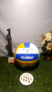 Bola Volly Anak Molten Biru Kuning Prees Tempel Ball Volley Outdoor Indoor