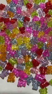 100 pcs Cute jelly bear beads gummy teddy bear beads for diy jewelry beading accessories finding