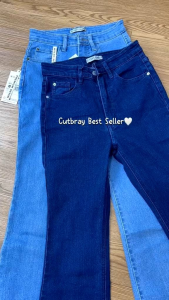 Highwaist cutbray jeans wanita kekinian