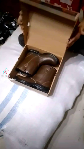 Sepatu Safety Krusher Texas Brown Kulit & Sepatu Proyek Ujung Besi Termurah