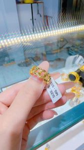 Nhẫn xích chạm lớn nhỏ mạ vàng Kami trang sức sỉ