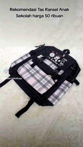 TAS RANSEL Kuromi cute kotak² korea terbaru smp tas sma tas imut tas kece tas viral tas santai tas laki² tas perempuan tas kasual tas SDN tas punggung tas terlaris tas selempang tas anak terbaru Kuromi tas terlaris tas anak