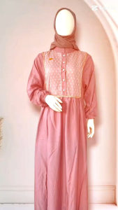 Gamis Rayon Twill Brokat Terbaru 2025