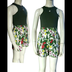 Halter sleeveless High waisted terno Shorts semi croptop tops set for kids 6-8y/o