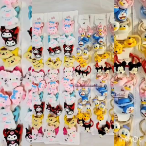 IKAT RAMBUT KARAKTER DISNEY SANRIO IMPORT / KUNCIR DONAT MOTIF LUCU / KARET IKAT RAMBUT ANAK / CUTE HAIR TIE / SCN7815