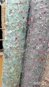 kain/bahan tile spingkle bunga 3D/kain drees