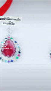 จี้เงินแท้ชุปทองคำขาวหยดน้ำล้อมนพเก้า