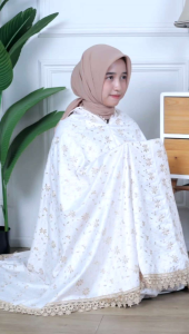 Twentyeight.id Mukena Sutra Milo Prada Platinum Dewasa 2in1 Full Bordir Timbul Adem Mewah Untuk Hantaran Zarra Series