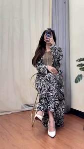 Gamis Renda Arabian Terbaru Resleting Depan Busui Dress Sultan Mewah Batik Wanita Pesta