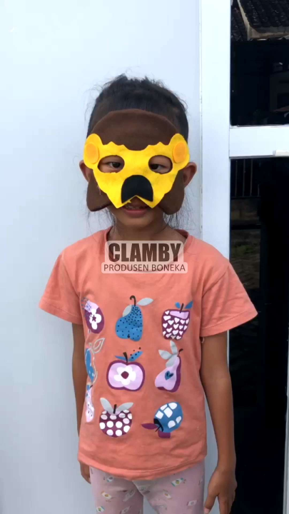 Topeng Hewan Bahan Flanel Animal Mask / Mainan Edukasi Montessori Pentas Anak Perlengkapan Pesta