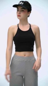 Áo croptop tập Yoga Gym Hibi Sports CR835 kiểu ba lỗ 2 dây vải thun gân kèm mút ngực