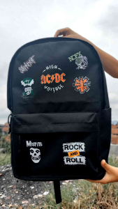 MIDEUR~BAGS Tas gendong backpack Fashion classic motif gambar Cocok Untuk sekolah SD SMP SMA kuliah traveling