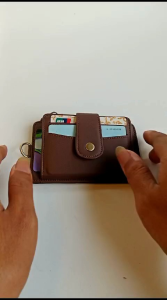 Domoet name tag id card holder multifungsi zipper rell sleting muat kartu banyak dan aman untuk penyimpanan uang dan kartu