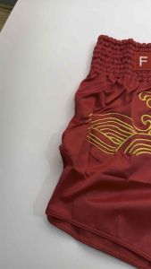 Fairtex BS1910 Retro Muay Thai Fight Shorts “Golden River” Red Gold LARGE