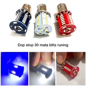 Stop Lamp Lampu LED Rem Bayonet 30 Mata Running Kedip 2 Kaki Mobil Motor DC 12 Volt