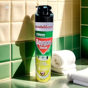 Baygon ไบกอนกรีนที 600ml กำจัดยุงมดเเมลงสาบ ออกฤทธิ์กำจัดเเมลงคลาน ปกป้องต่อเนื่องนาน