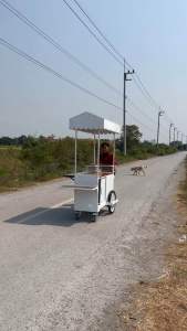 รถเข็นขาย 30 วิ่ง ส่วนลด หลังคาเมทัลชีส รถโชว์สินค้าของขนาดยาว 120 x 50 x 90