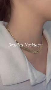 Sophie and Basty Trendy Braided Herringbone Chain Stainless Steel Twisted Flat Snake Chain Necklace