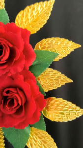 [Ready stock] sanggul lintang silvergold with velvet rose 🌹🌹.Cekak kanak-kanak Dan dewasa.Metal nipis dan berjurai.