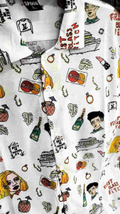 KEMEJA FULL PRINT DISTRO PRIA / SPOON/ MOTIF CARTOON