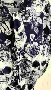 Kemeja Pria/Wanita Dewasa Lengan Pendek | SPOON | Motif - Double Skull