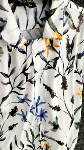 KEMEJA DISTRO FULLPRINT PRIA/SPOON/MOTIF PUTIH DAUN