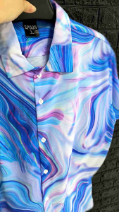 Kemeja Pria/Wanita Lengan Pendek | SPOON | Motif - Liquid Pettern
