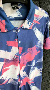 Kemeja Casual Pria Wanita | Motif Abstrak Purple
