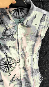 Kemeja Pria/Wanita Dewasa Lengan Pendek | SPOON | Motif - Peta