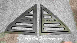 PROTON Wira / Aeroback Rear Side 3D Carbon Style Window Triangle Mirror Cover Protector Casing