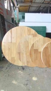 Mặt bàn tròn- mặt ghế- ván gỗ ghép cao su dày 15mm 2 mặt keo bóng làm bàn ghế đồ nội thất