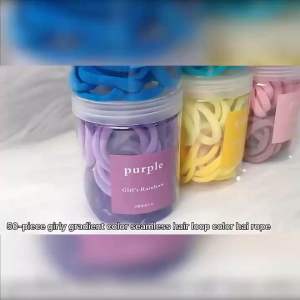 ✴️Ship Within 24H✴️ Korean version of nylon high elasticity seamless hair tie womens rubber band bird bag 透明罐发绳 透明罐发圈