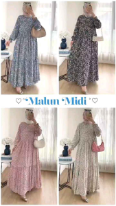 MALUN MIDI DRESS WANITA